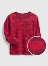 Erkek Bebek Kırmızı %100 Organik Pamuk Uzun Kollu T-Shirt