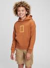 Erkek Çocuk Turuncu National Geographic Kapüşonlu Sweatshirt