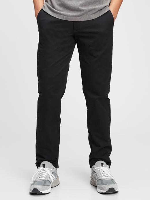 Erkek Siyah GapFlex Straight Fit Khaki Pantolon
