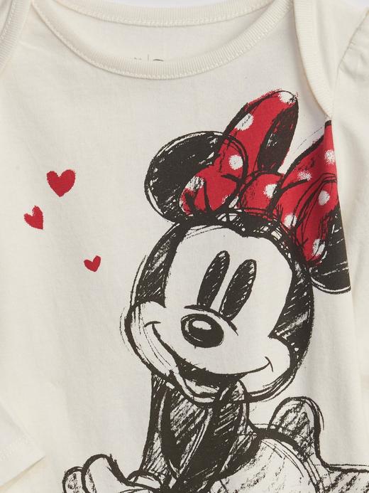 Kız Bebek Bej %100 Organik Pamuk Disney Minnie Mouse Bodysuit