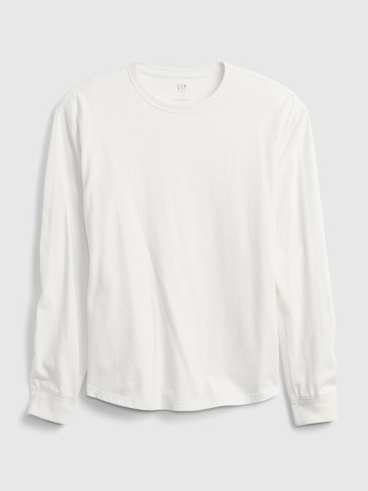 Genç Kız Beyaz Teen %100 Pamuk Uzun Kollu T-Shirt