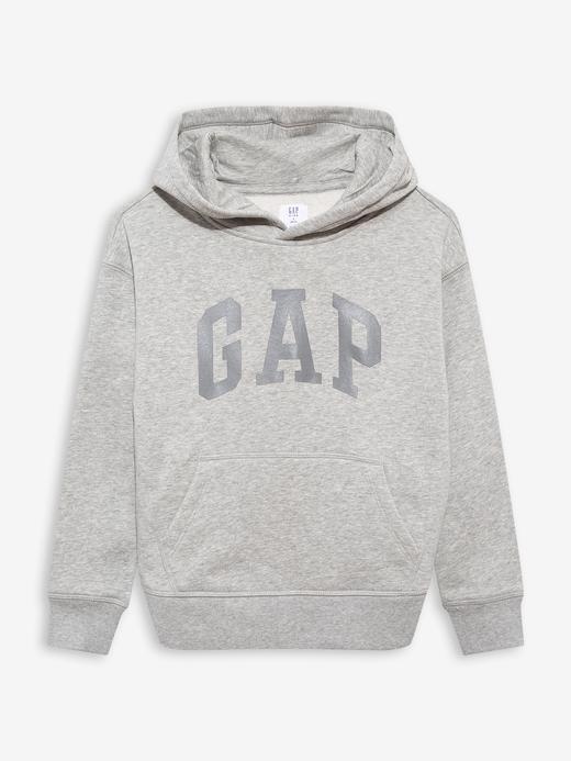Erkek Çocuk Gri Gap Logo Kapüşonlu Sweatshirt