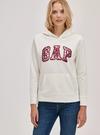 Kadın Beyaz Gap Logo Kapüşonlu Sweatshirt