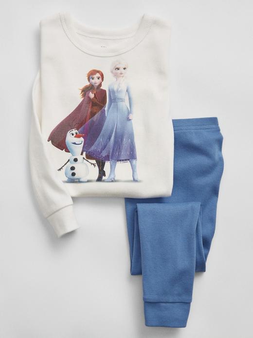 Kız Bebek Beyaz %100 Organik Pamuk Disney Frozen Pijama Takımı