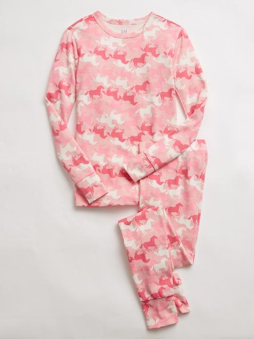 Kız Çocuk Pembe %100 Organik Pamuk Grafik Baskılı Pijama Seti