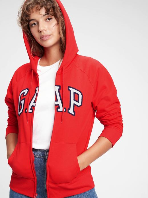 Kadın Kırmızı Gap Logo Fermuarlı Sweatshirt