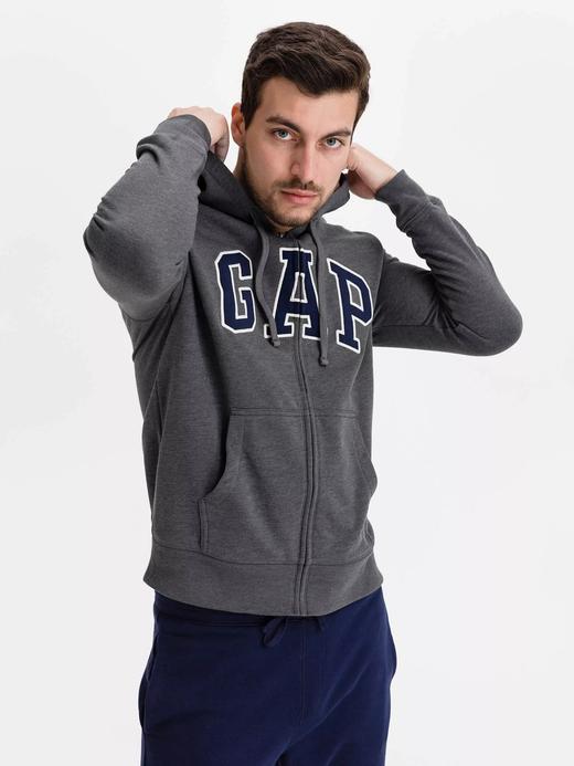 Erkek gri Gap Logo Kapüşonlu Sweatshirt