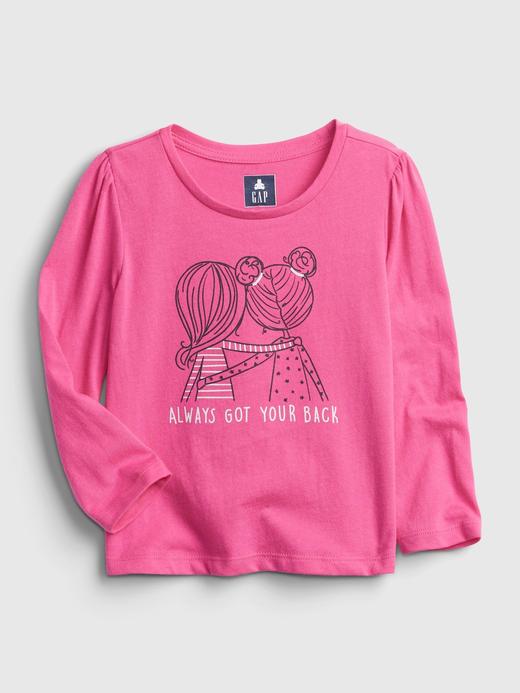 Kız Bebek Pembe %100 Organik Pamuk Grafik T-Shirt