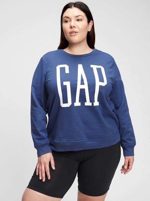 Kadın Mavi Gap Logo Yuvarlak Yaka Sweatshirt