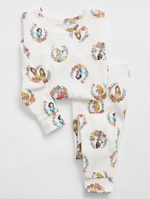 Kız Bebek Beyaz %100 Organik Pamuk Disney Princess Pijama Takımı