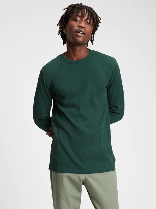 Erkek Yeşil Waffle Örgü T-Shirt