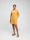 Kadın Sarı Kapüşonlu Sweatshirt Elbise