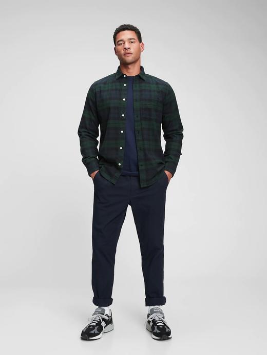 Erkek Yeşil %100 Organik Pamuk Flannel Gömlek