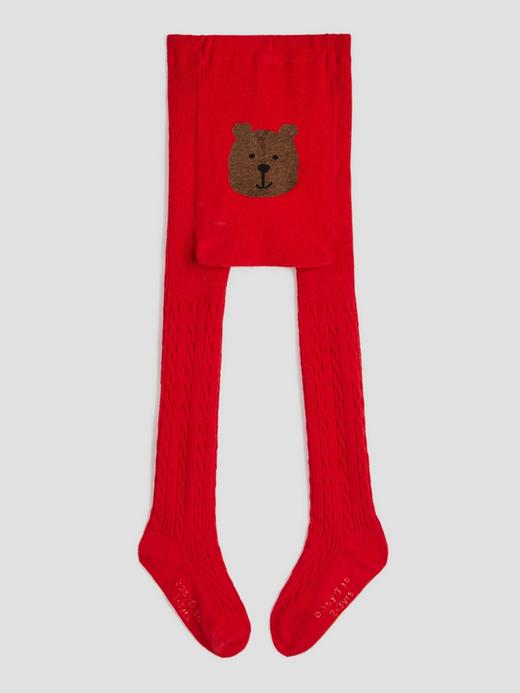 Bebek Kırmızı Ayıcıklı Külotlu Çorap
