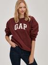 Kadın Kırmızı Gap Logo Yuvarlak Yaka Sherpa Sweatshirt