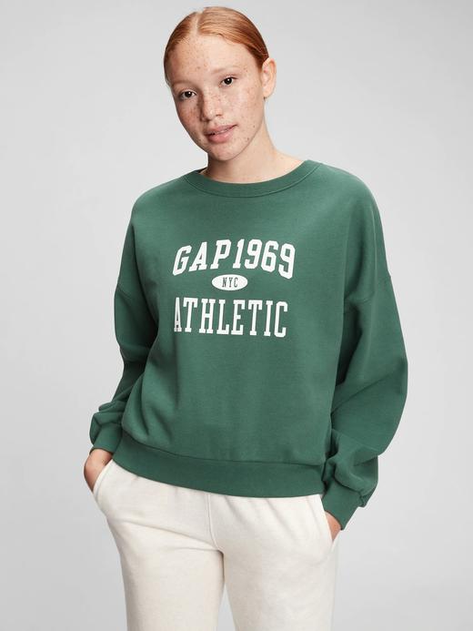 Kadın Yeşil Gap Logo Yuvarlak Yaka Sweatshirt