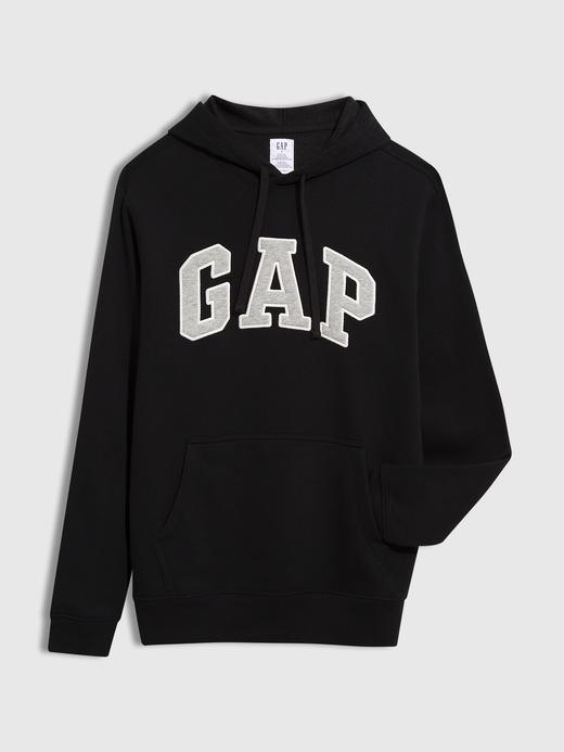 Erkek Siyah Gap Logo Kapüşonlu Sweatshirt