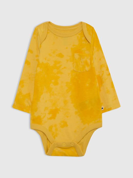 Erkek Bebek Sarı Grafik Baskılı Bodysuit