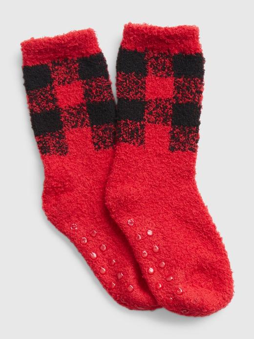 Bebek Kırmızı Ekoseli Cozy Çorap