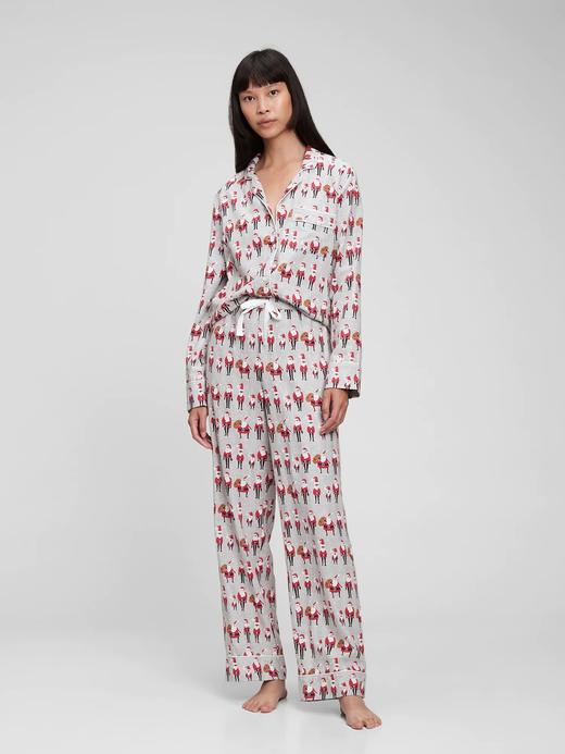 Kadın Beyaz Flannel Pijama Takımı