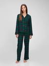 Kadın Yeşil Ekoseli Flannel Pijama Seti