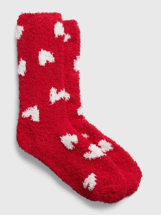 Kadın Kırmızı Dokulu Cozy Çorap