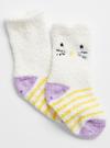 Bebek Beyaz Grafik Baskılı Cozy Çorap
