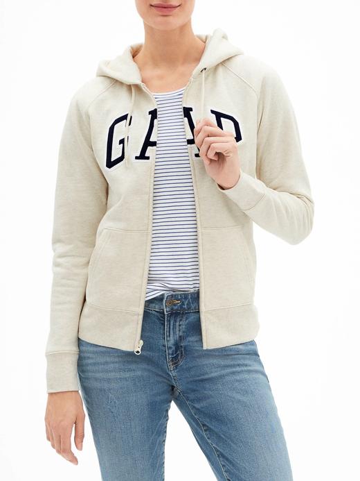 Kadın Gri Gap Logo Fermuarlı Sweatshirt