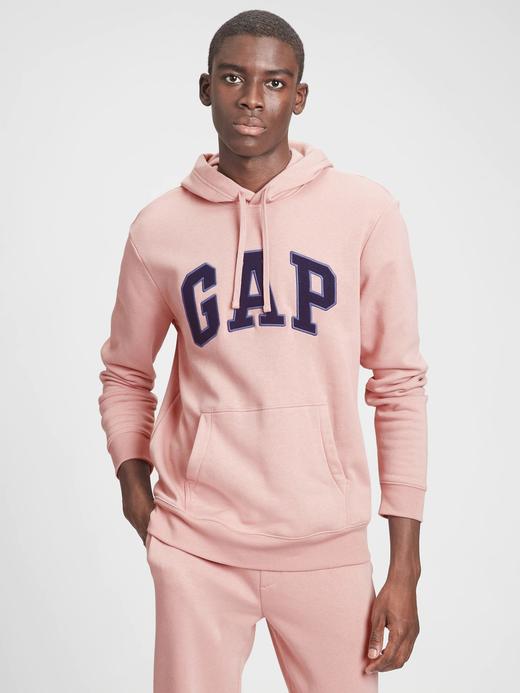 Erkek Pembe Gap Logo Kapüşonlu Sweatshirt