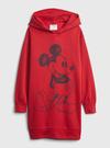 Kız Çocuk Kırmızı Disney Mickey Mouse Sweatshirt Elbise