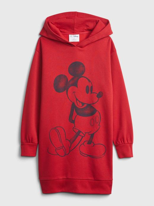 Kız Çocuk Kırmızı Disney Mickey Mouse Sweatshirt Elbise