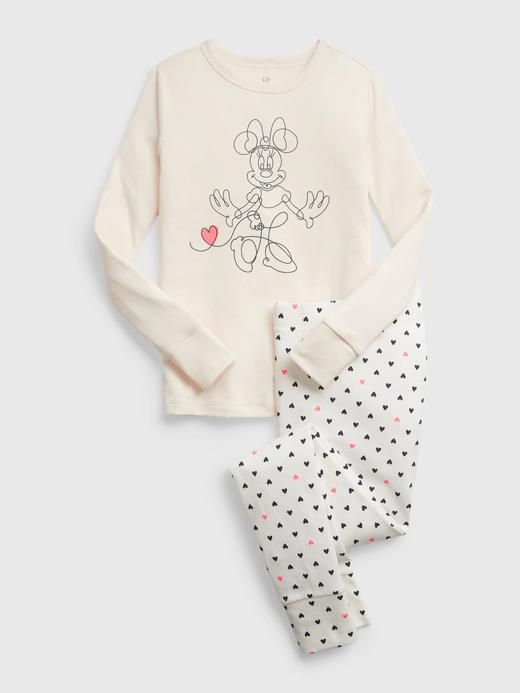 Kız Çocuk Beyaz Disney Minnie Mouse 100% Organik Pamuk Pijama Seti