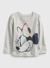 Kız Bebek Gri Disney Minnie Mouse 100% Organik Pamuk T-Shirt