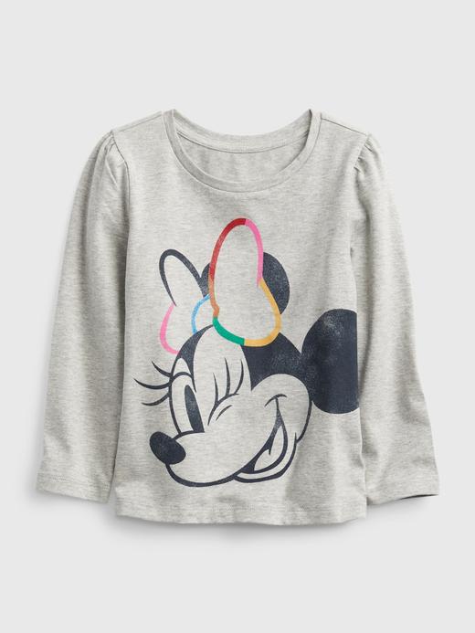 Kız Bebek Gri Disney Minnie Mouse 100% Organik Pamuk T-Shirt
