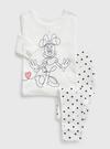 Kız Bebek Beyaz Disney Minnie Mouse 100% Organik Pamuk Pijama Seti