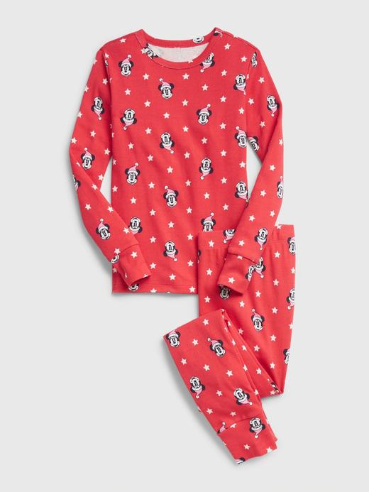 Kız Çocuk Kırmızı Disney Minnie Mouse 100% Organik Pamuk Pijama Seti