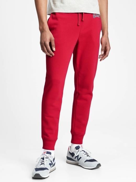 Erkek Kırmızı Gap Logo Fleece Jogger Eşofman Altı
