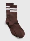 Erkek Kahverengi Çizgi Desenli Çorap