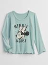 Kız Bebek Mavi Disney Minnie Mouse Grafik Baskılı T-Shirt