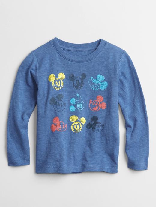 Erkek Bebek Mavi Disney Mickey Mouse Grafik Baskılı T-Shirt