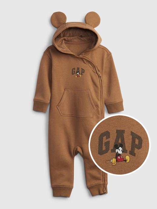 Erkek Bebek Kahverengi Disney Grafik Baskılı Tek Parça Tulum