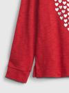 Kız Bebek Kırmızı Uzun Kollu Grafik Baskılı T-Shirt