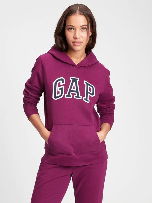 Kadınn Mor Gap Logo Kapüşonlu Sweatshirt