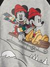 Erkek Bebek Gri Disney Mickey Mouse Raglan Grafik Baskılı T-Shirt