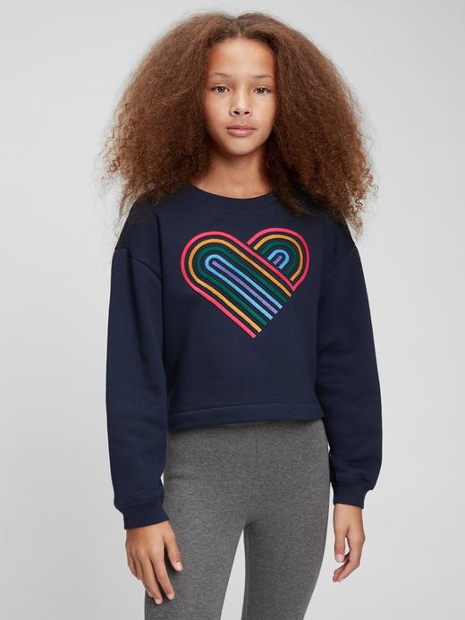 Kız Çocuk Lacivert İnteraktif Grafik Baskılı Sweatshirt