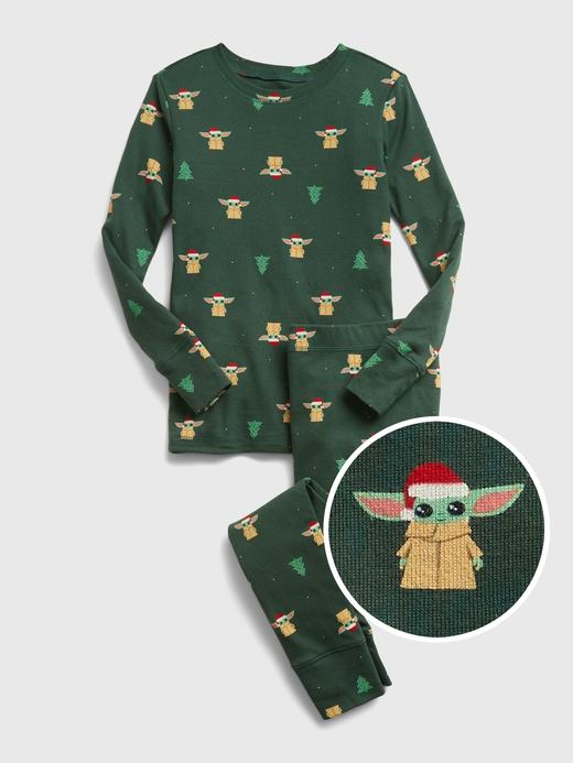 Erkek Çocuk Yeşil Star Wars™ 100% Organik Pamuk Grafik Baskılı Pijama Seti