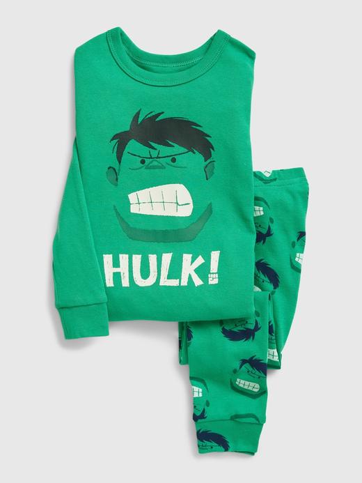 Kız Bebek Yeşil Marvel The Incredible Hulk 100% Organik Pamuk Pijama Seti