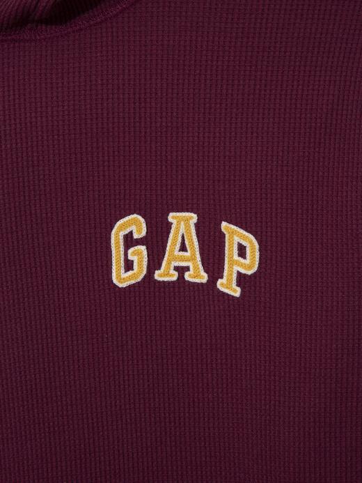 Erkek Bordo Waffle Örme Pullover Gap Logo Sweatshirt