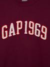 Erkek Bordo Gap 1969 Logo Düz Yaka Sweatshirt