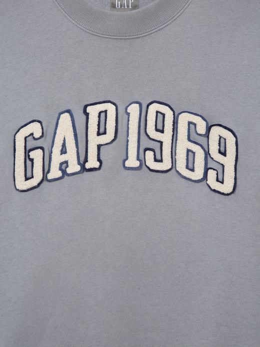 Erkek Gri Gap 1969 Logo Düz Yaka Sweatshirt